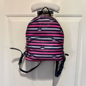 Kate Spade Small Multicolor Striped With lips 👄🫦Backpack